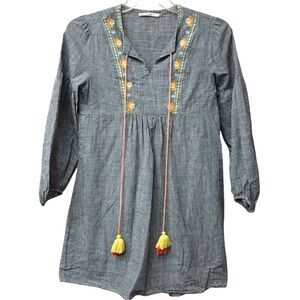 Grifflin Paris gingham embroidered tunic dress, small